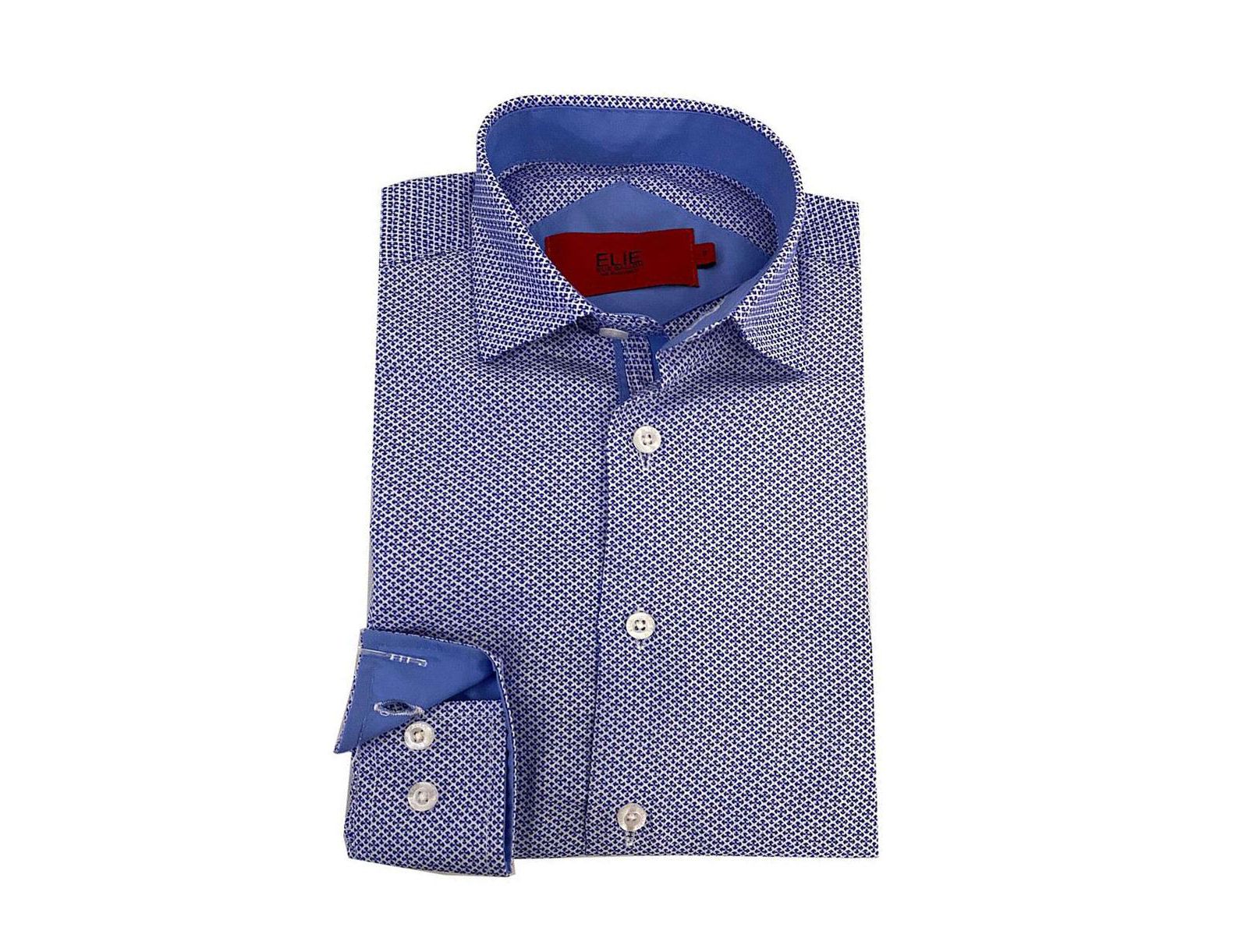 Мужская рубашка Elie Balleh Little Boys Blue Tonal Neat Slim Fit