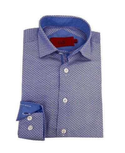 Мужская рубашка Elie Balleh Little Boys Blue Tonal Neat Slim Fit