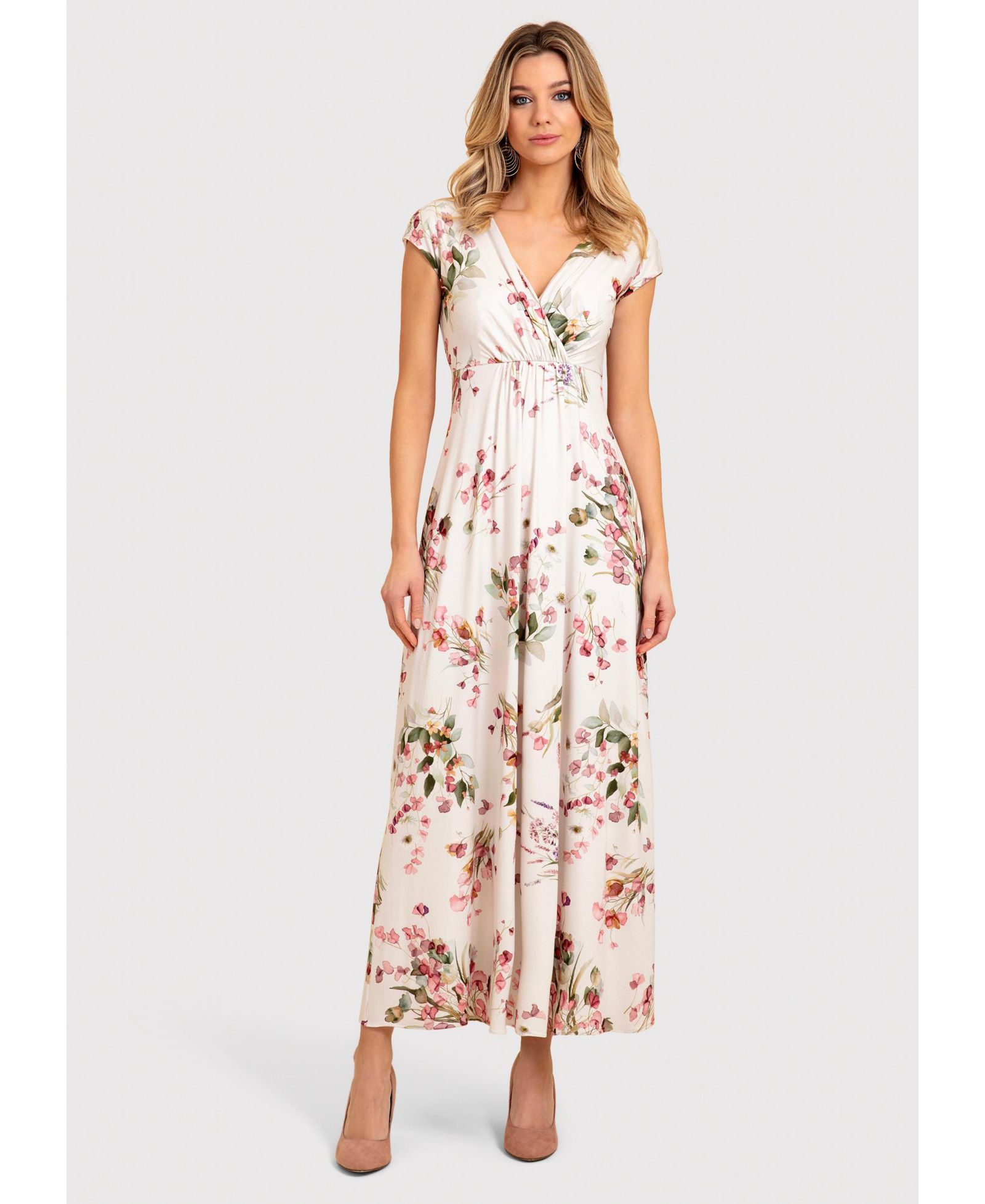 Alie Street London Женское Sophia V-Neck Short Sleeve Maxi Dress