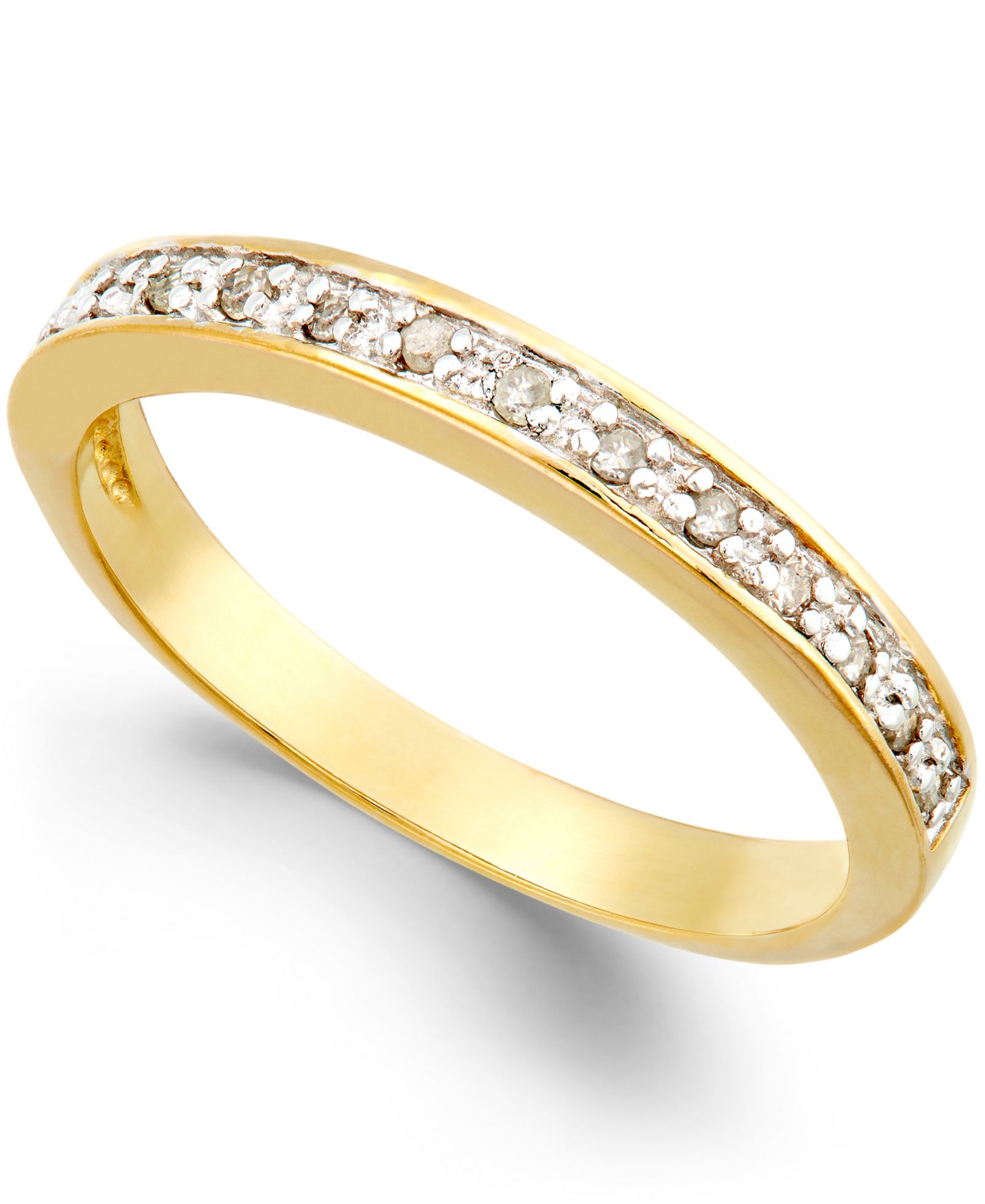 Бриллиантовое кольцо (1/10 ct. t.w.) из 18k золота поверх стерлингового серебра