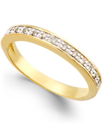 Бриллиантовое кольцо (1/10 ct. t.w.) из 18k золота поверх стерлингового серебра