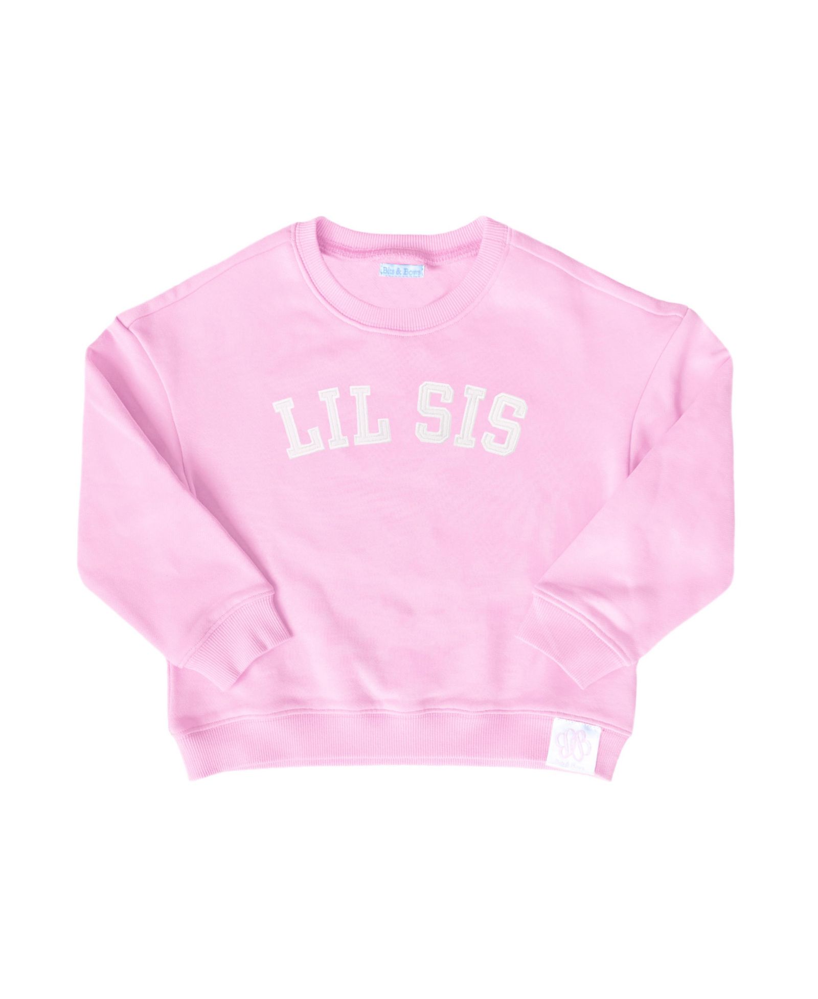 Bits & Bows Girls Lil Sis Cotton Crewneck Sweatshirt