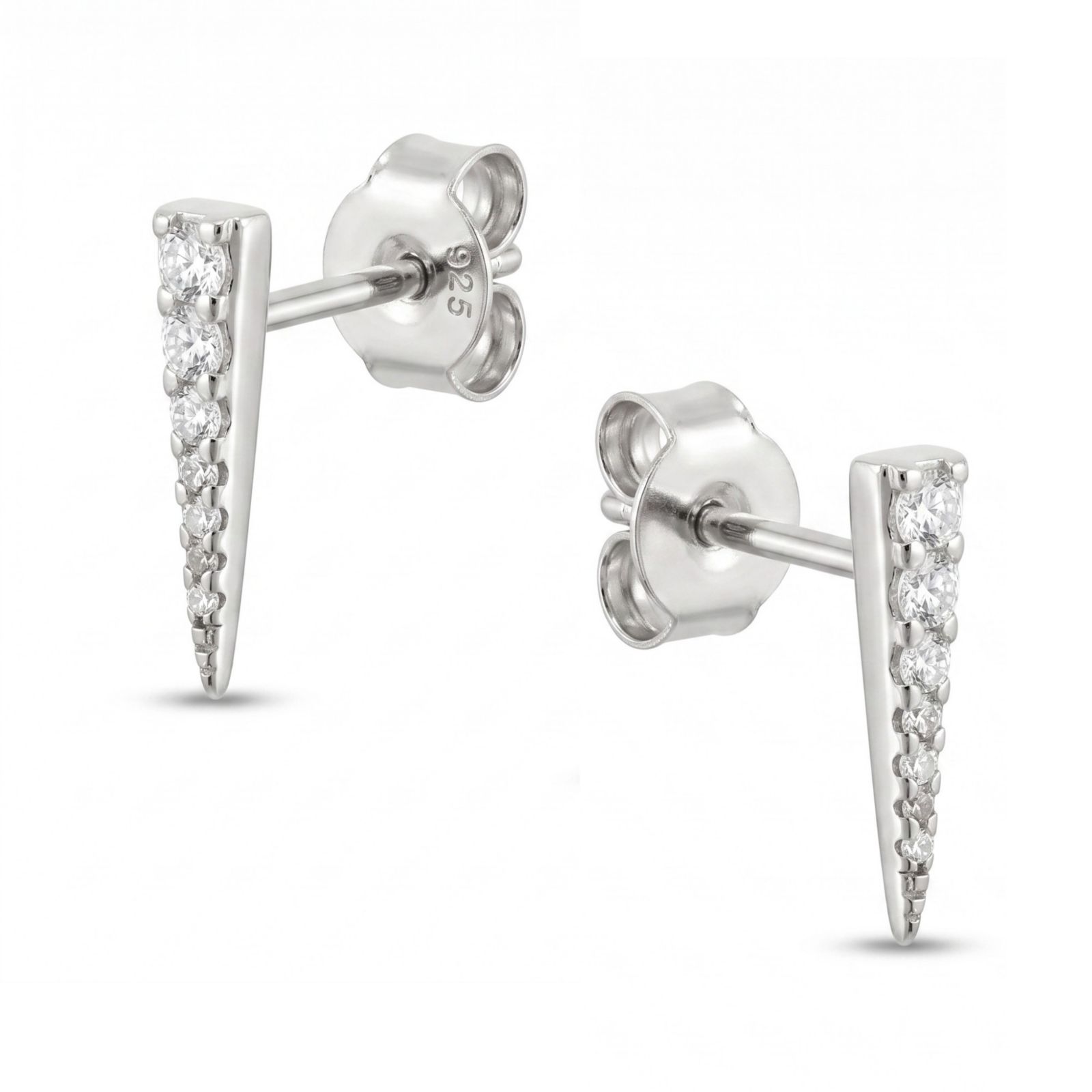Spero London Long Pave Dagger Stud Earrings