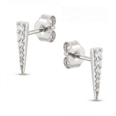 Spero London Long Pave Dagger Stud Earrings