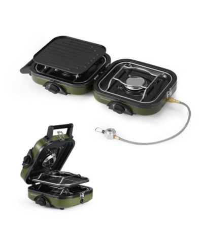 Раскладная походная горелка Naturehike 2 Burner с решеткой, портативная с пьезоподжигом