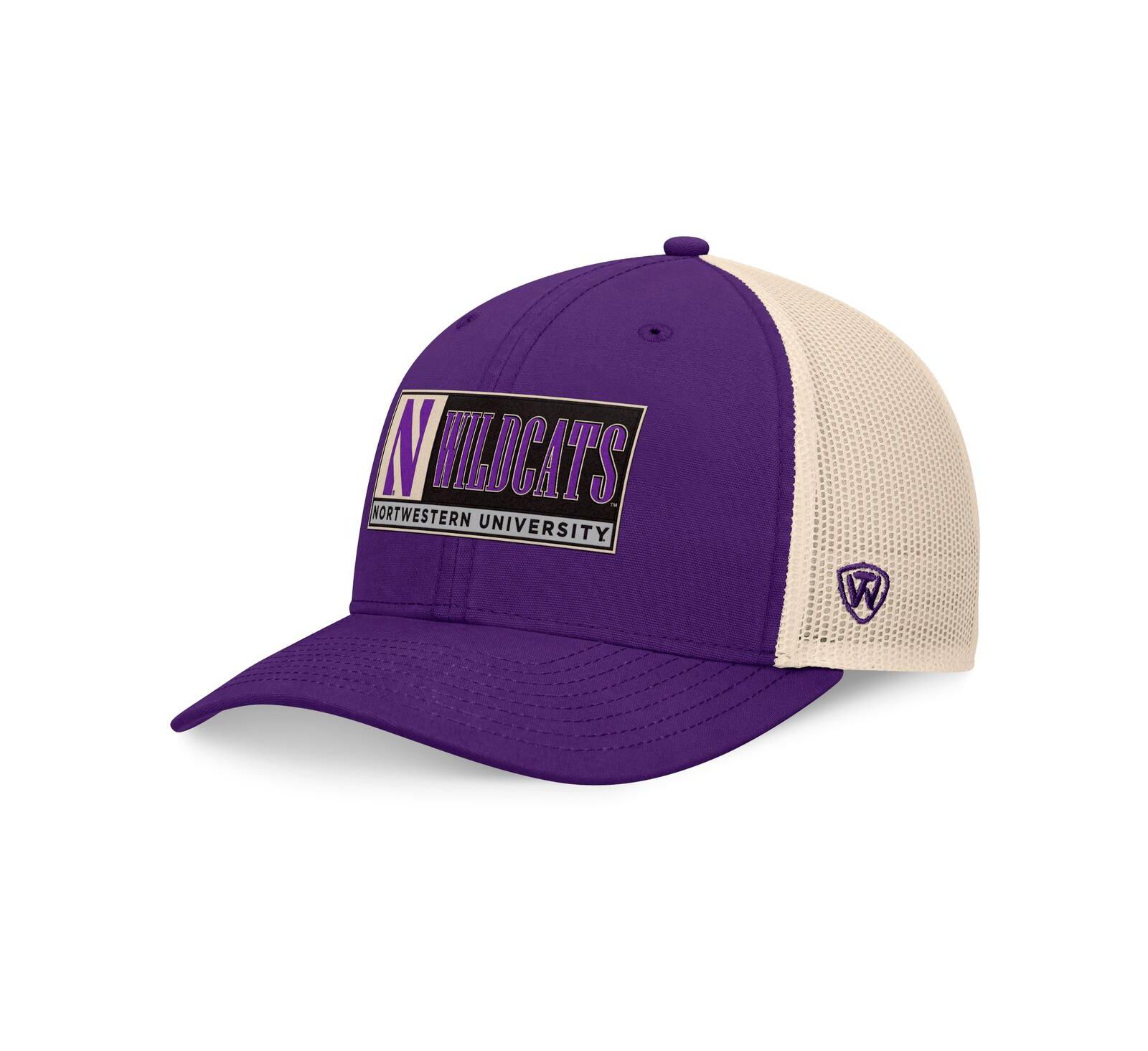 Мужская кепка Top of the World Purple/Natural Northwestern Wildcats Bennett Trucker регулируемая