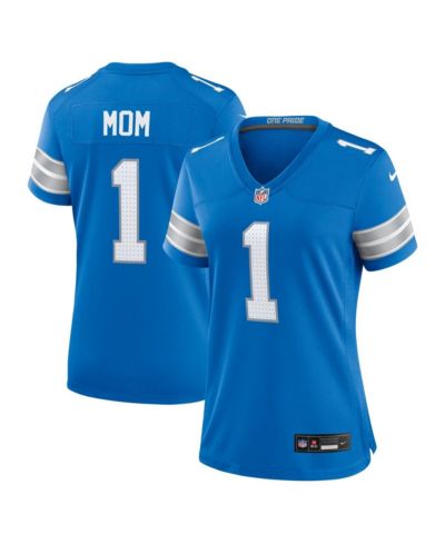 Мужская игровая джерси Nike с номером 1 Mom Blue Detroit Lions
