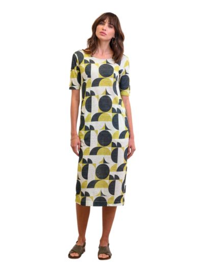 Celtic & Co. Women's Linen Blend Button Back Midi Dress