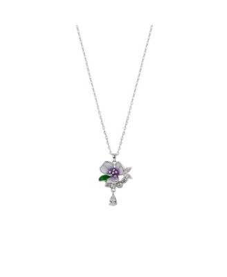Подвеска Spero London Pansy Violet Floral в серебре