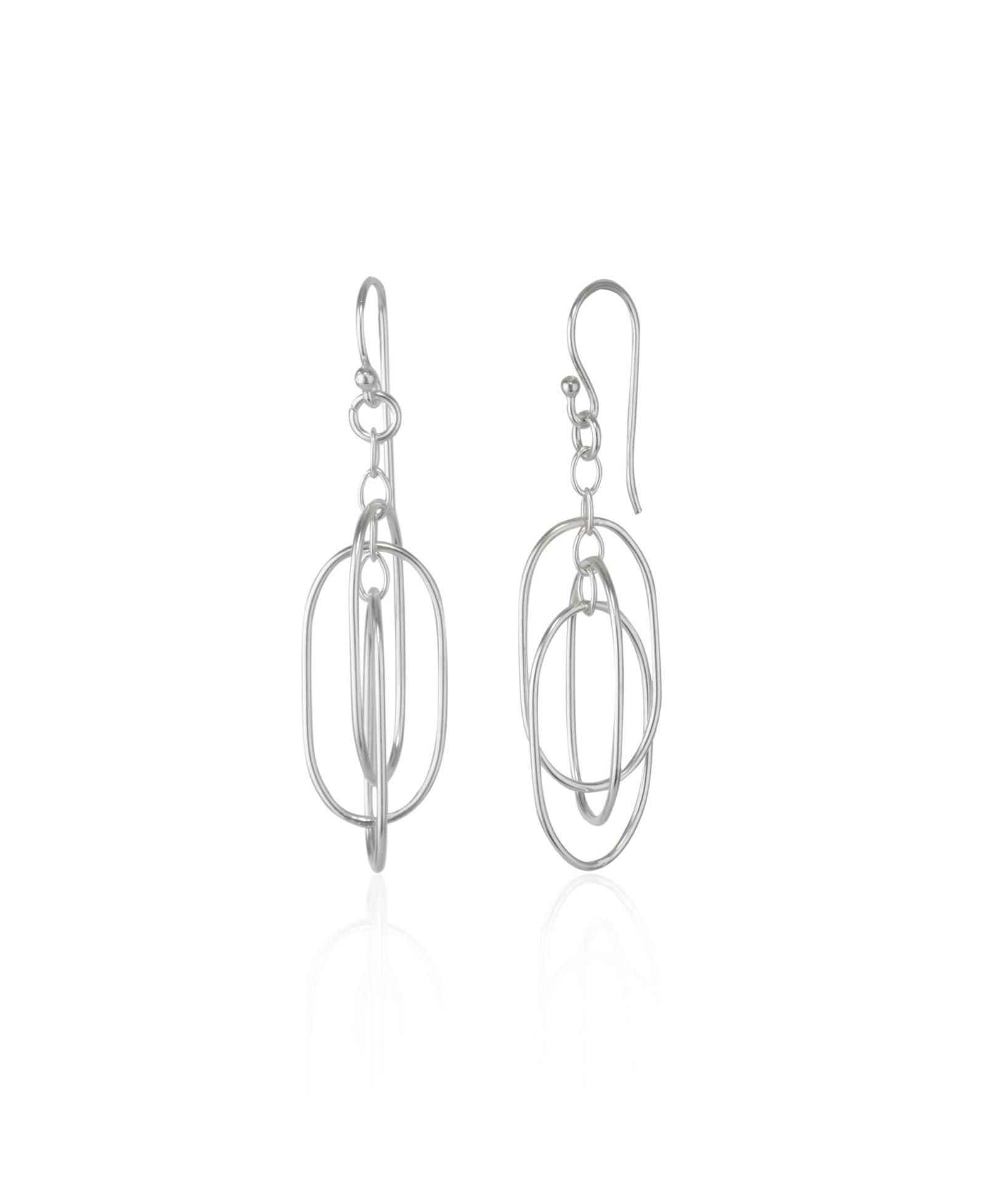 Spero London Nested Loop 3D Drop Earring in Sterling Silver