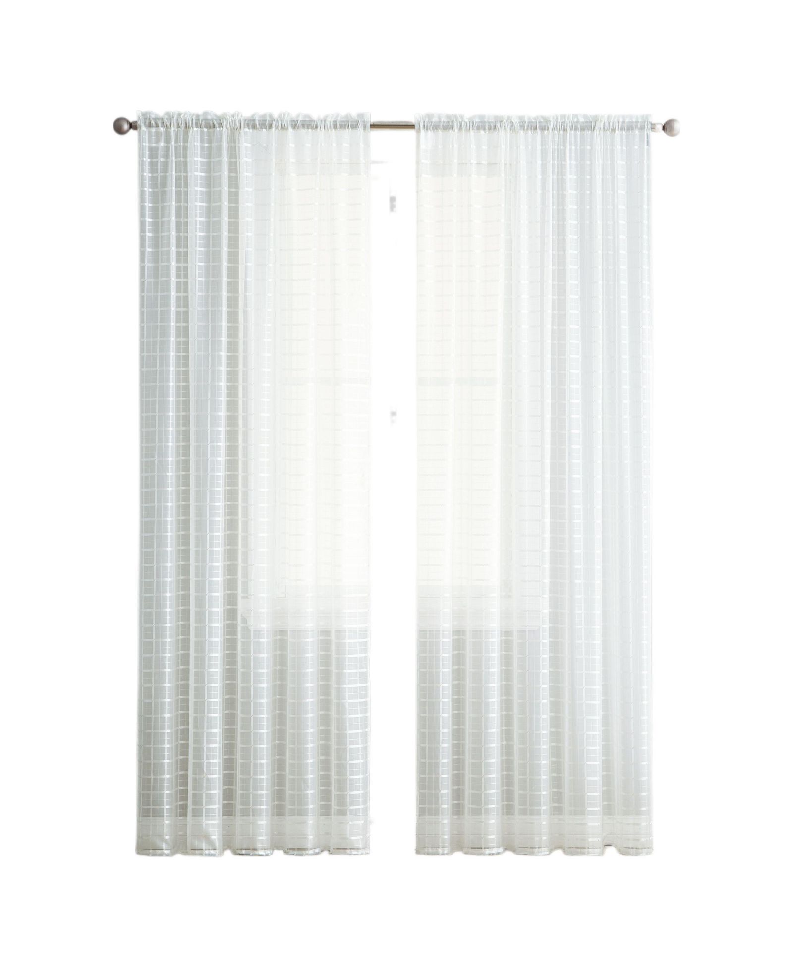 Шторы Kate Aurora 2 Piece Plaid Sheer Voile, 84 in. Long