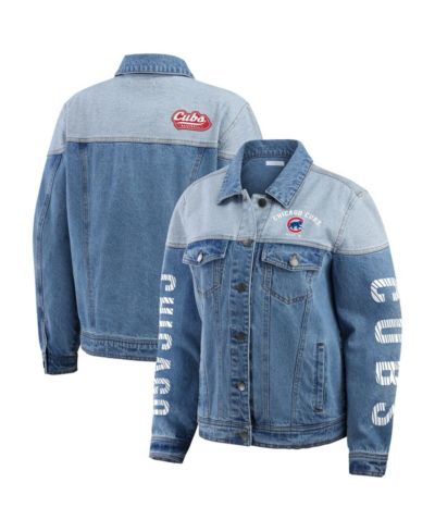 WEAR by Erin Andrews Women's Chicago Cubs Full-Button Denim Jacket