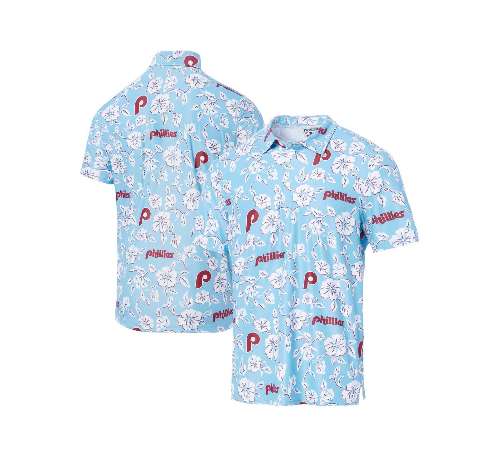 Мужское поло Reyn Spooner Men's Light Blue Philadelphia Phillies Cooperstown Collection Performance Polo Shirt