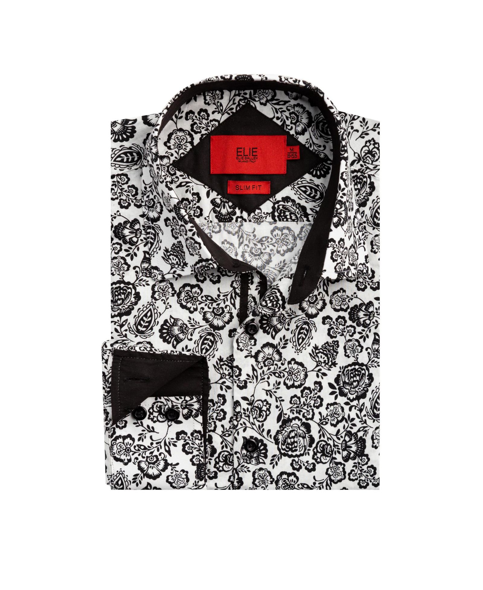 Мужская рубашка Elie Balleh Big Boys Slim Fit с принтом Paisley, белая