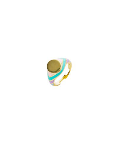 Кольцо Spero London Enamelled Multicoloured Sterling Round Signet Ring