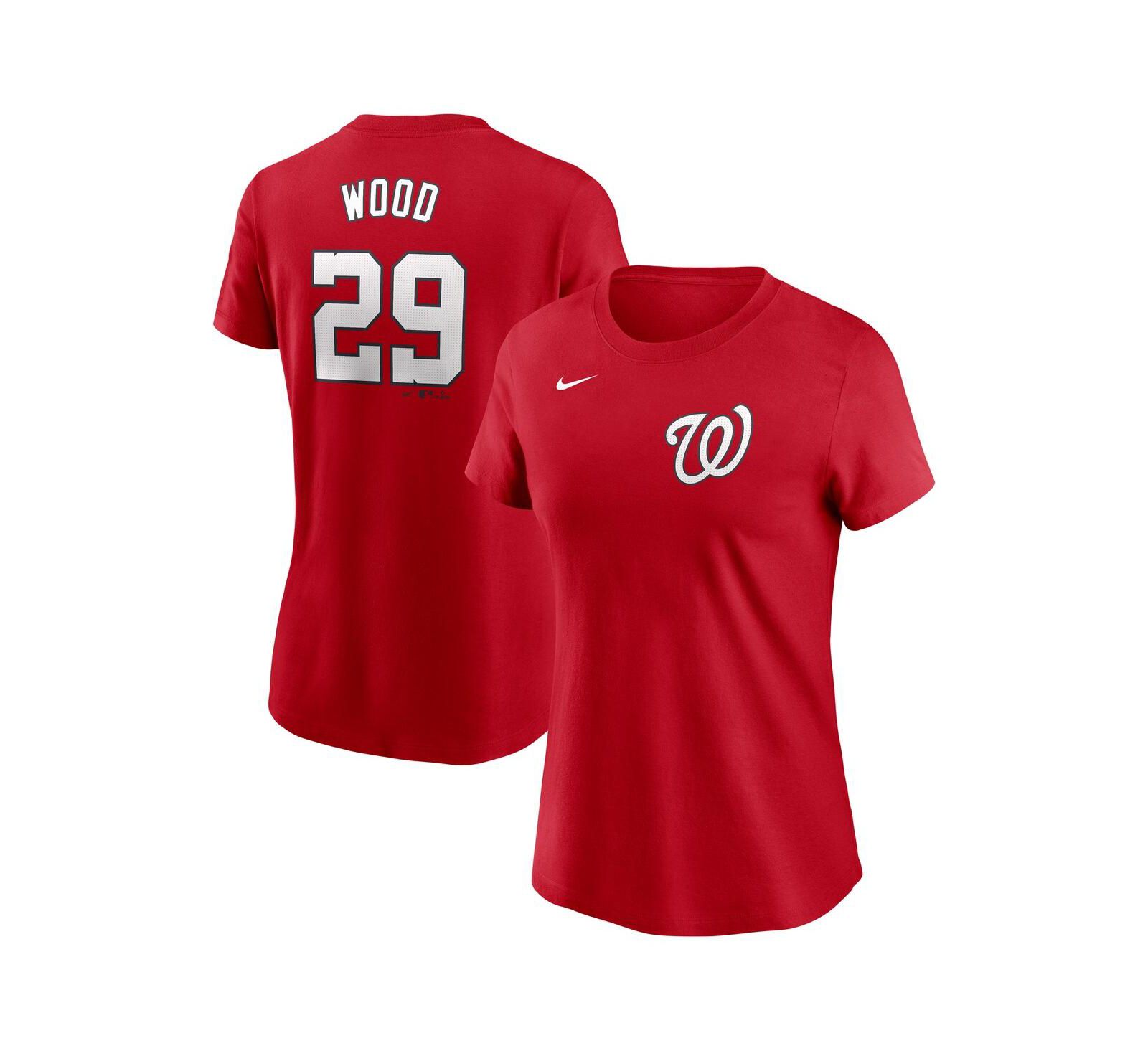 Nike Women's James Wood Red Washington Nationals Fuse Name & Number T-Shirt