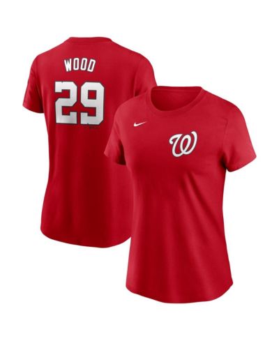 Женская футболка Nike James Wood Red Washington Nationals Fuse Name & Number