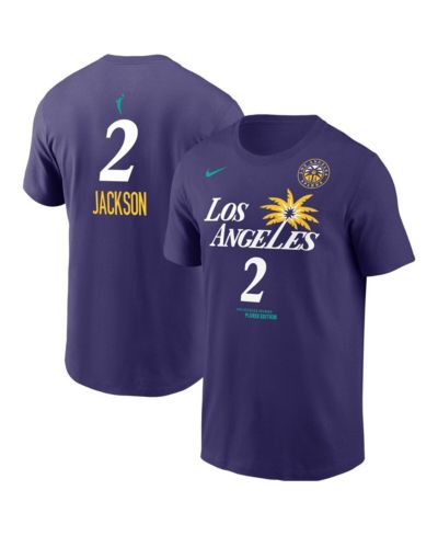 Футболка Nike Men's Rickea Jackson Purple Los Angeles Sparks Explorer Edition Name & Number