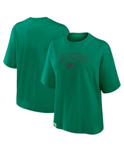 Nike футболка Glory Arch Boxy, зеленая, Green Bay Packers, Женский