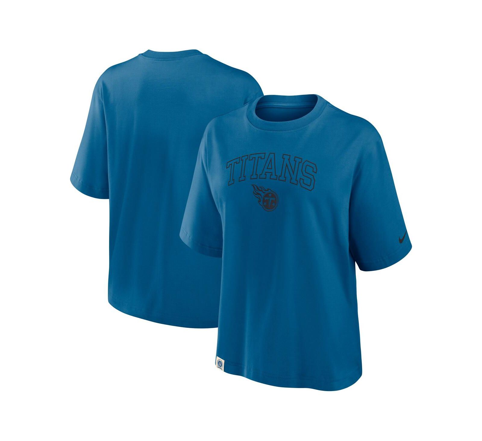 Nike Women's Blue Tennessee Titans Glory Arch Boxy T-Shirt