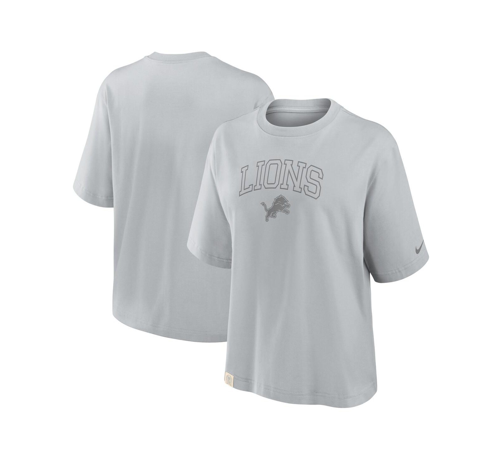 Nike Women's Gray Detroit Lions Glory Arch Boxy T-Shirt