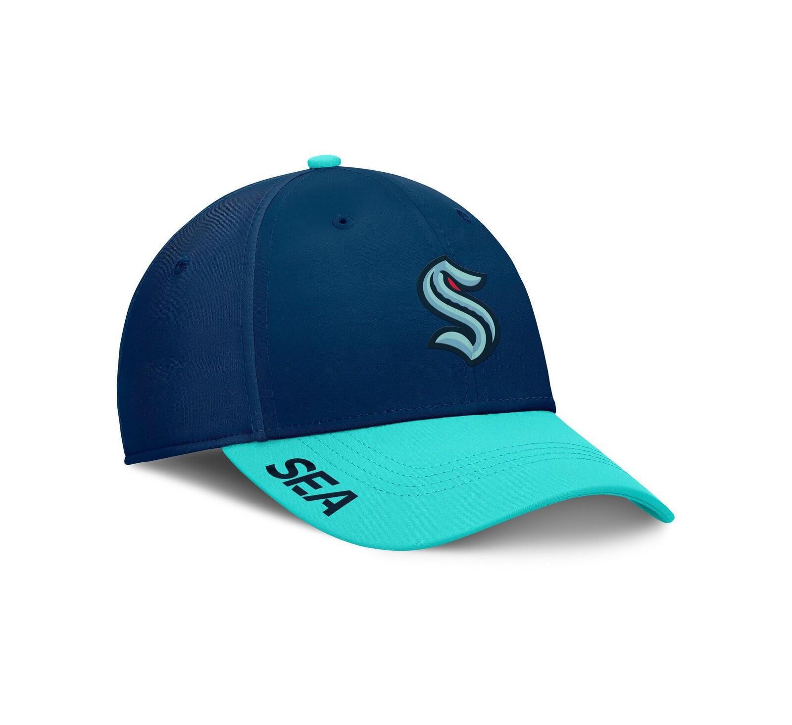 Fanatics Мужская кепка Seattle Kraken Authentic Pro Rink Flex, темно-синий/светло-голубой