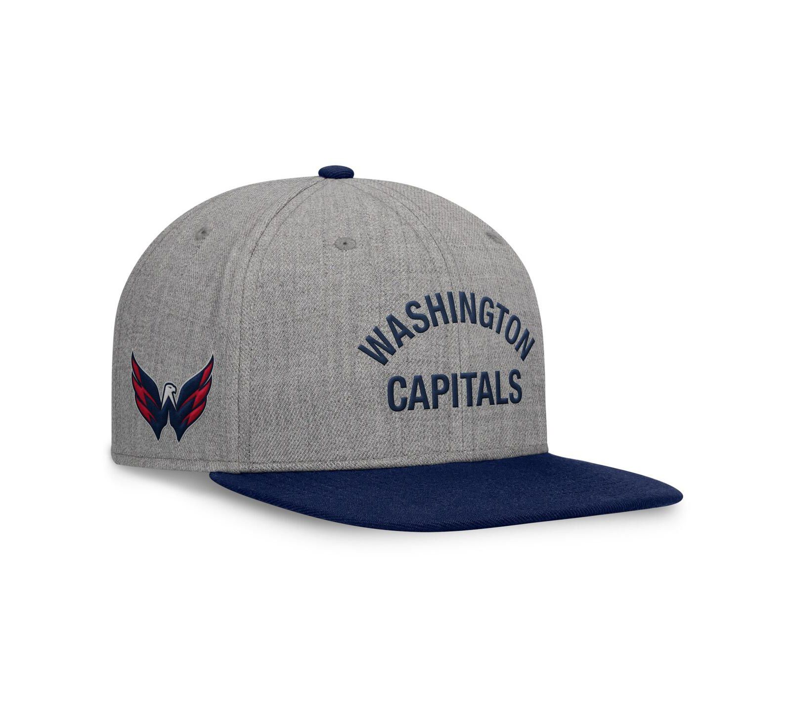 Мужская кепка Fanatics Washington Capitals Elements Flat Brim Leather Strap back, Heather Gray