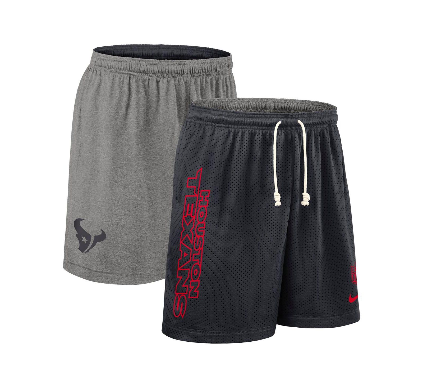 Nike Мужские спортивные шорты Sideline, двусторонние, темно-синие, Houston Texans