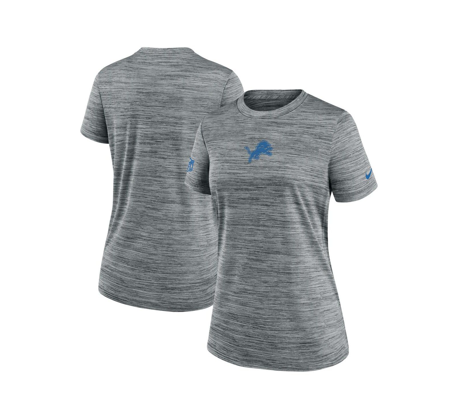 Nike Women's Heather Gray Detroit Lions Offensive Line Velocity Performance T-Shirt