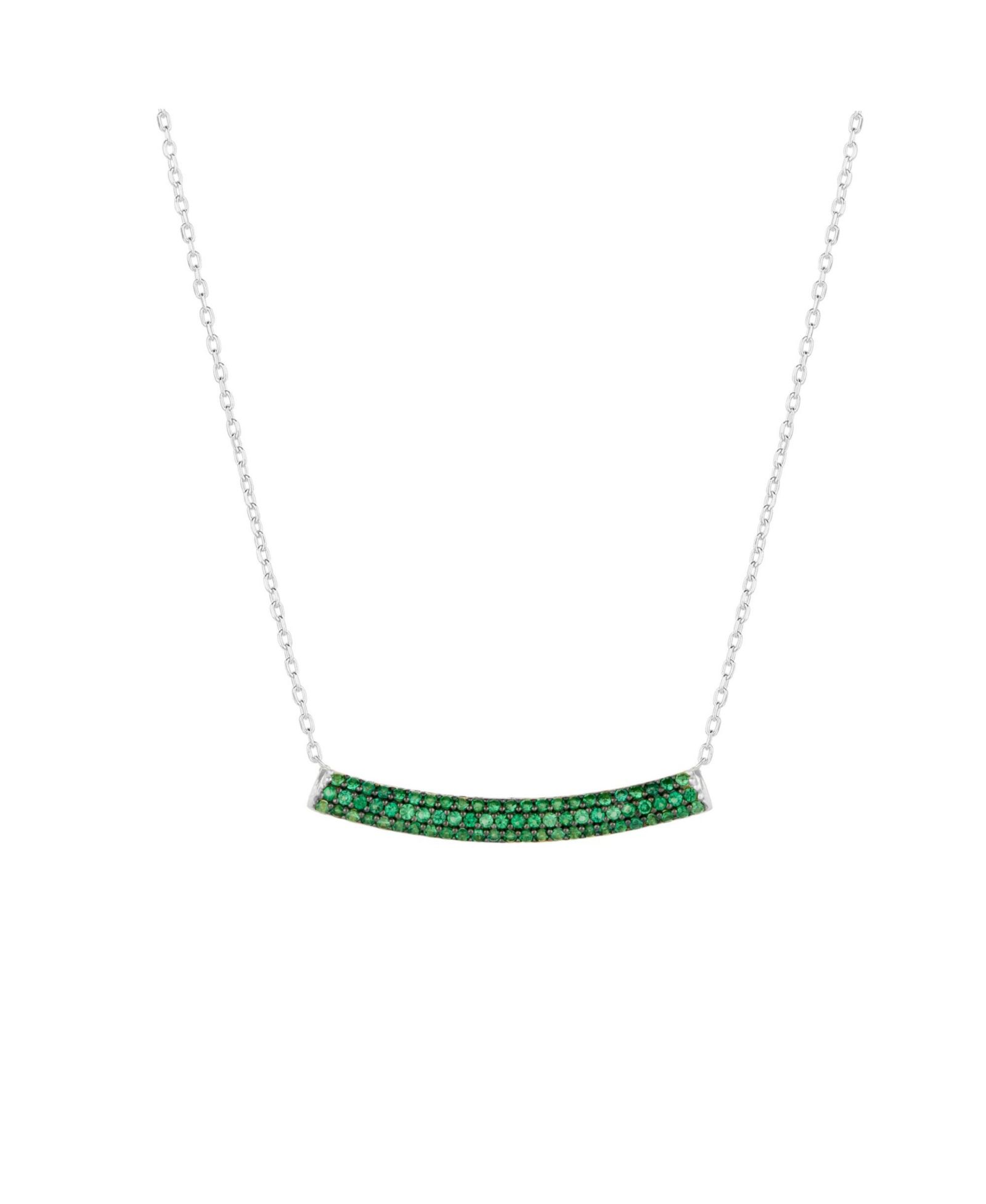 Spero London Sterling Concave Bar Necklace -
