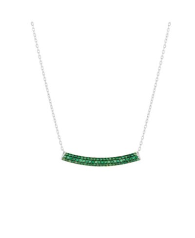 Spero London Sterling Concave Bar Necklace -