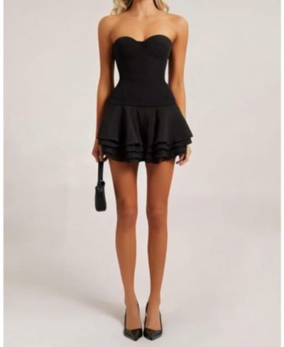 Heiress Beverly Hills Women's Corset Chiffon Flared Mini Dress