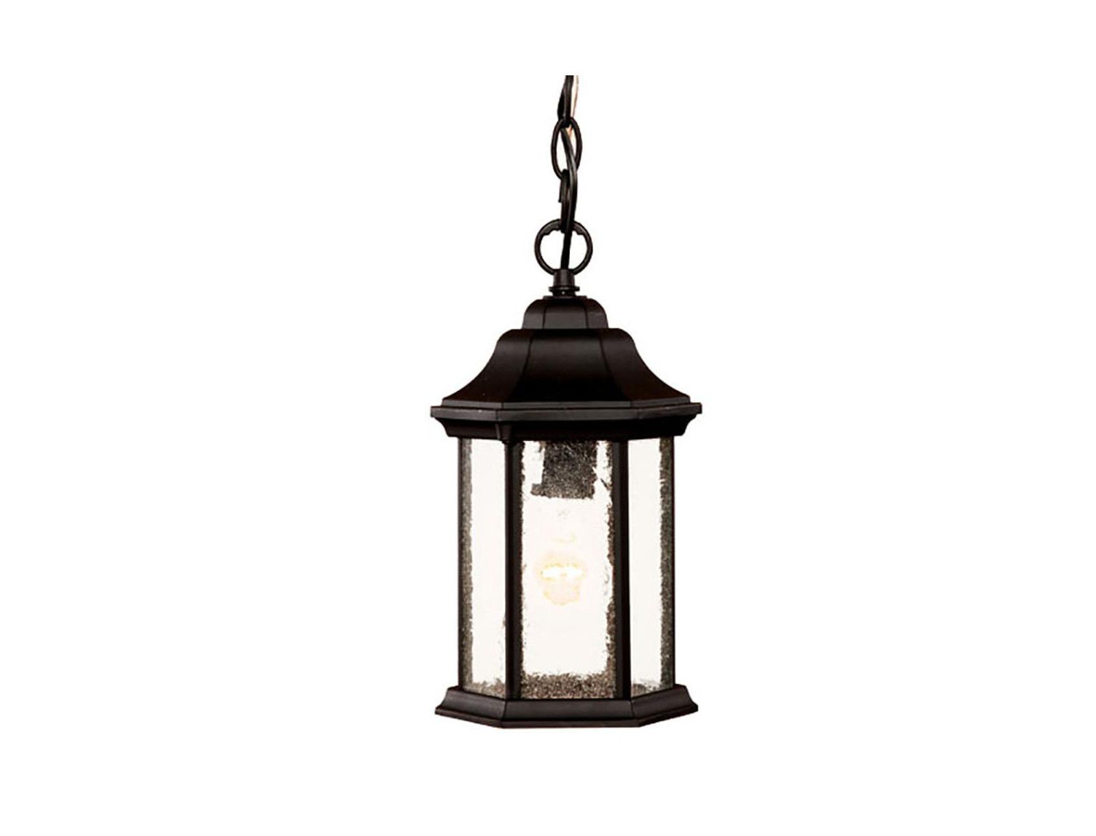 Textured Glass Lantern Hanging Light – Classic Lighting for Exterior Spaces