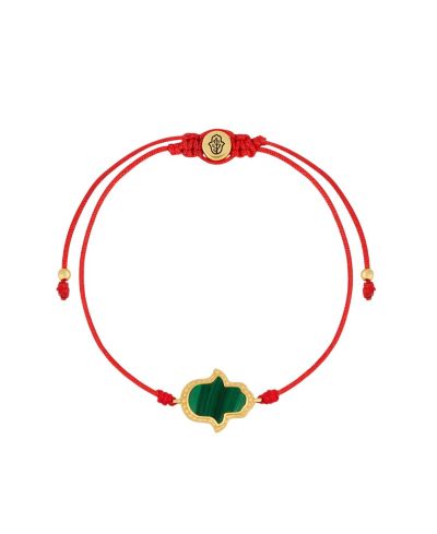 Blessed In Peace Hamsa Malachite String Bracelet