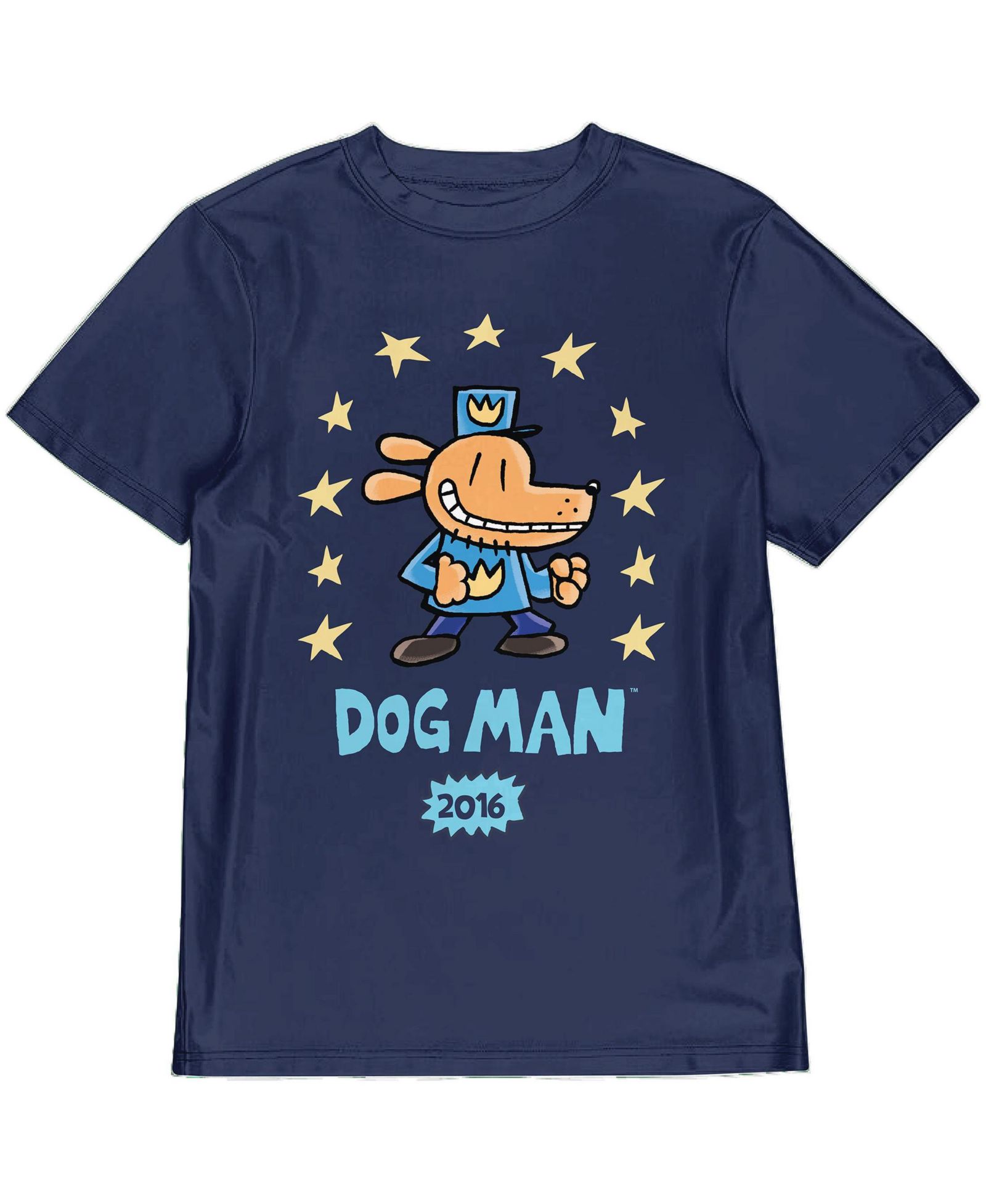 Детская футболка Dog Man Surrounded By Stars Navy Crew Neck Short Sleeve Large