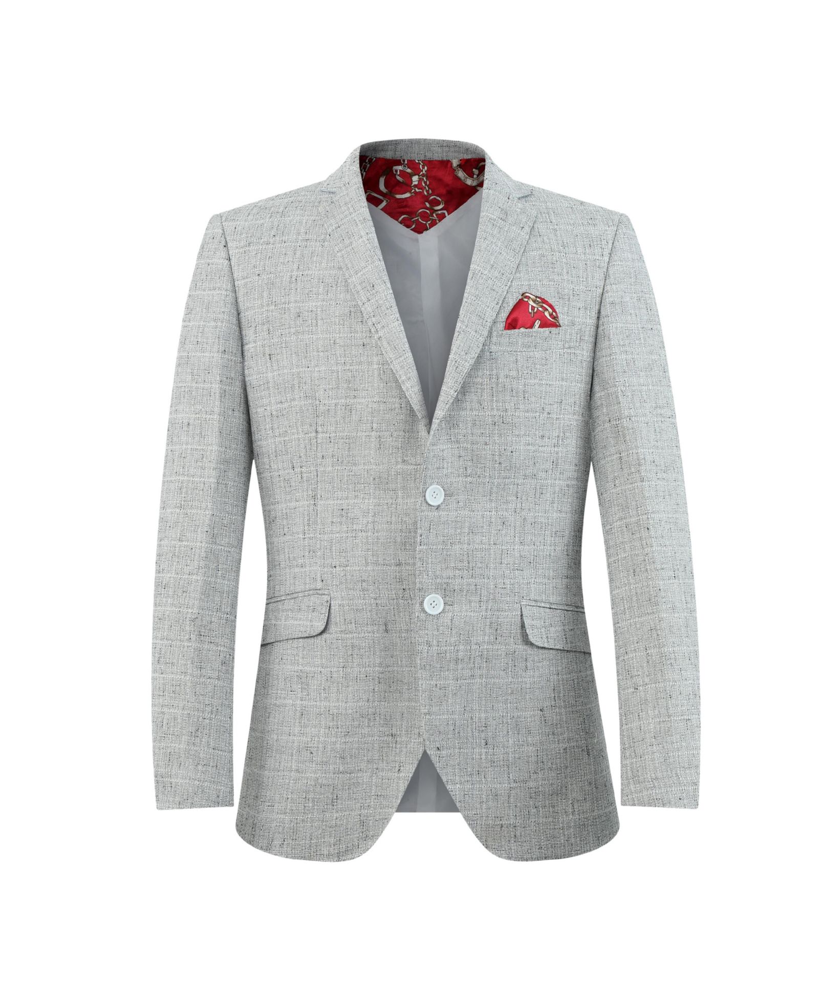 Elie Balleh Boys Silver Slim Fit Melange Jacket