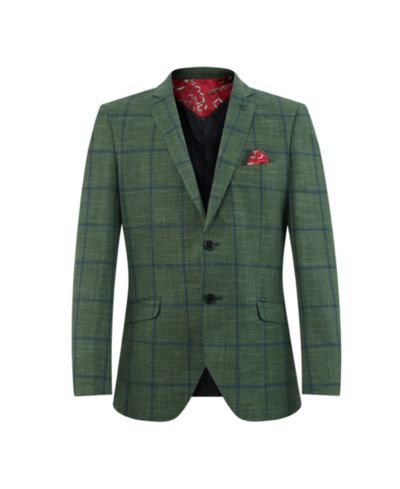 Elie Balleh Мальчик Зеленая клетчатая куртка Slim Fit