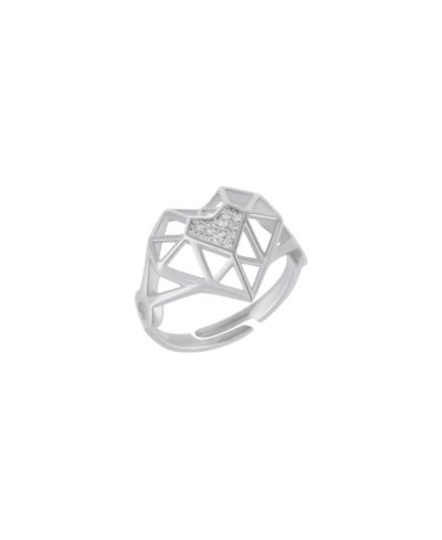 Кольцо Spero London Geometric Heart из стерлингового серебра