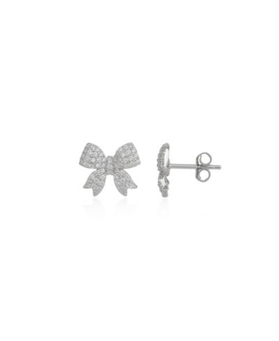 Серьги-гвоздики Spero London Bowtie из стерлингового серебра с цирконием
