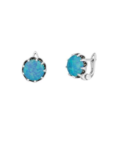 Spero London Серьги из стерлингового серебра Round Opal