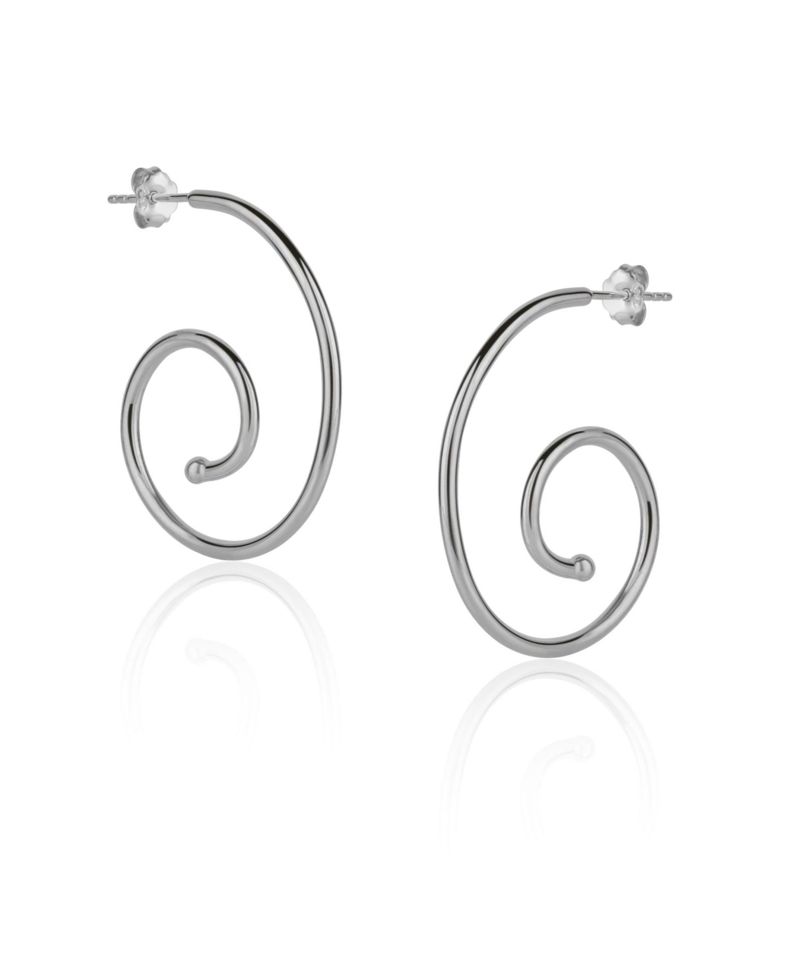 Spero London Spiral Sterling Stud Earrings