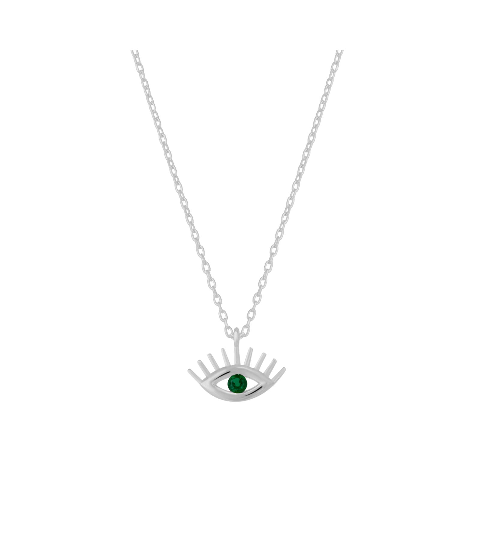 Spero London Emerald Eye серебряное ожерелье с оберегом от сглаза