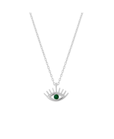 Spero London Emerald Eye серебряное ожерелье с оберегом от сглаза