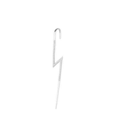 Spero London Sterling Lightning Bolt Ear Crawler With Gemstones