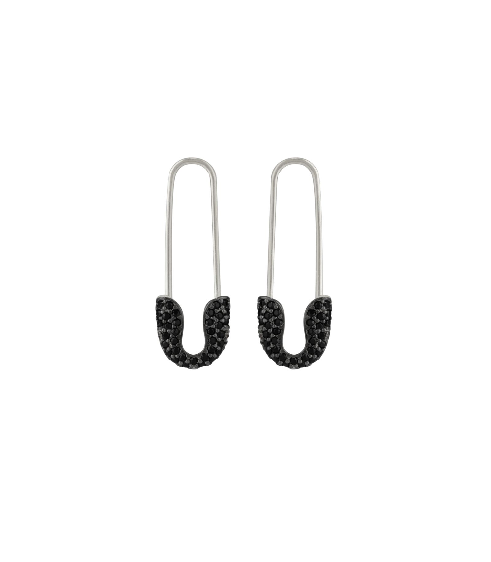 Spero London Pave Safety Pin серьга с драгоценными камнями из стерлингового серебра