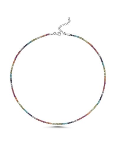 Теннисное ожерелье Spero London Rainbow Colourful Sterling