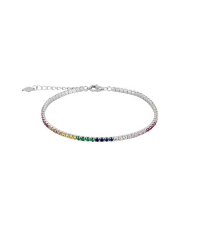 Spero London Rainbow Colourful Sterling Tennis Bracelet