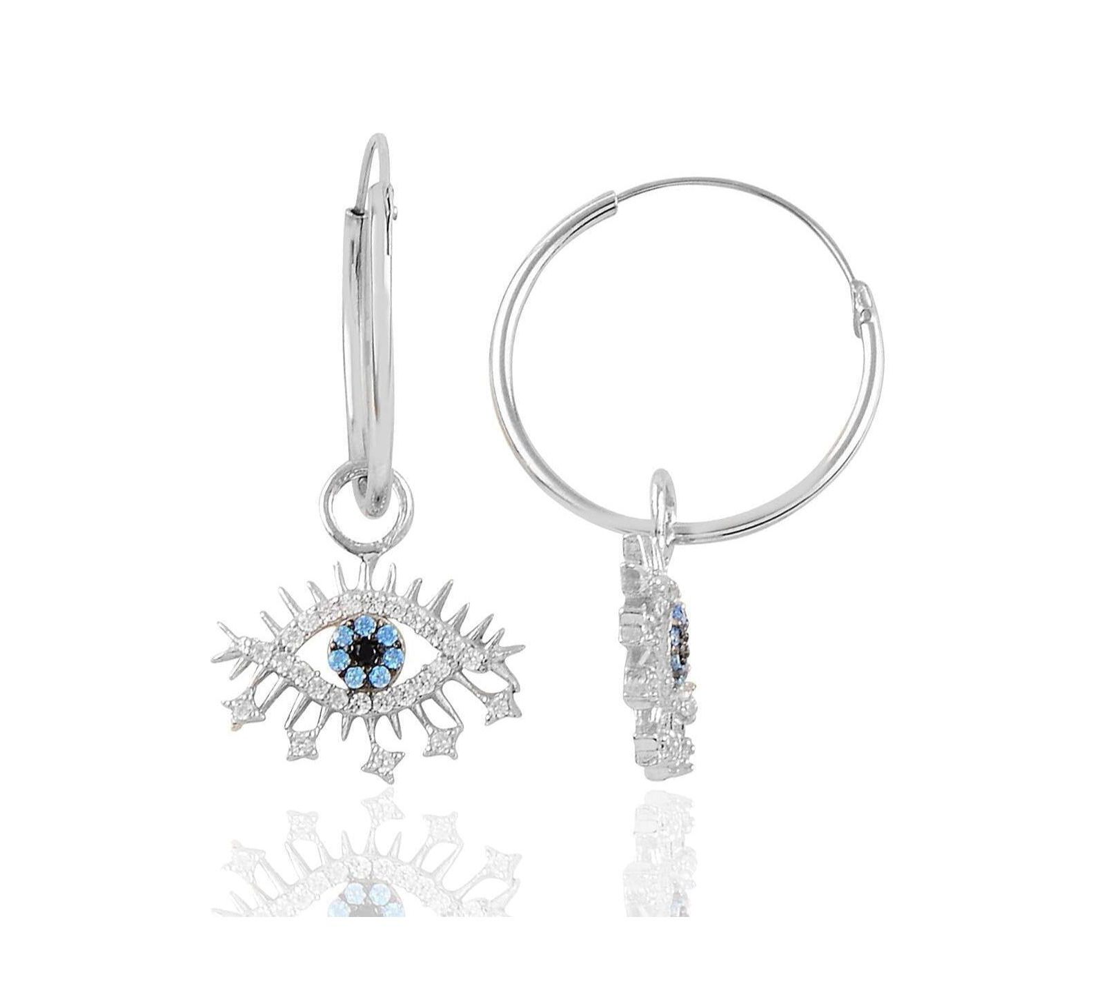 Spero London Evil Eye Earring Eye Eyelash Sterling Earring