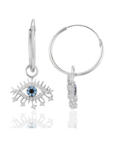 Spero London Evil Eye Earring Eye Eyelash Sterling Earring
