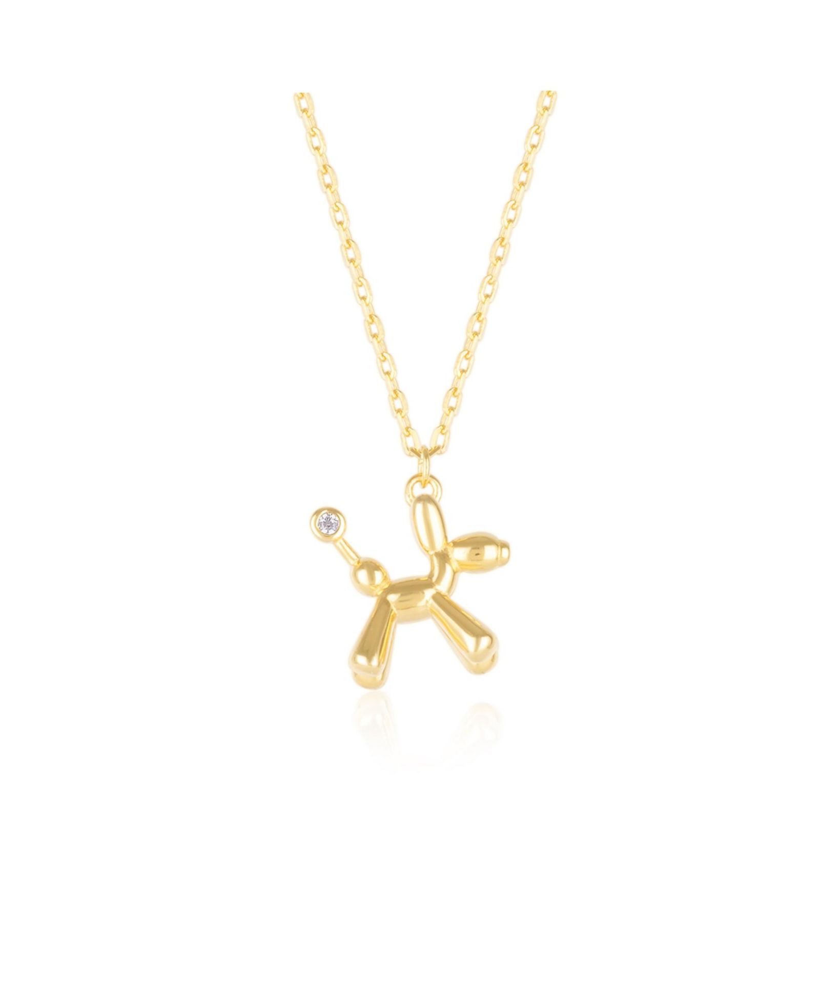 Ожерелье Spero London Balloon Dog Poodle из стерлингового серебра